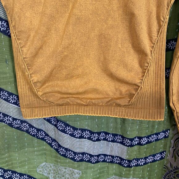 Free People Dark Mustard Good Karma Hi-Neck Layer Top Size Medium/ Large - Picture 6 of 15
